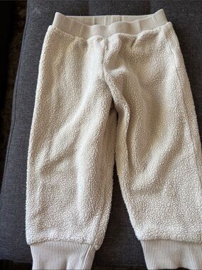 Cozy Cream Sherpa Jogger Pajama Bottoms for Kids
